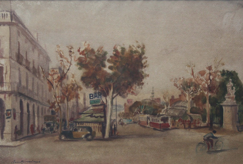 Rua com taxi, 1940